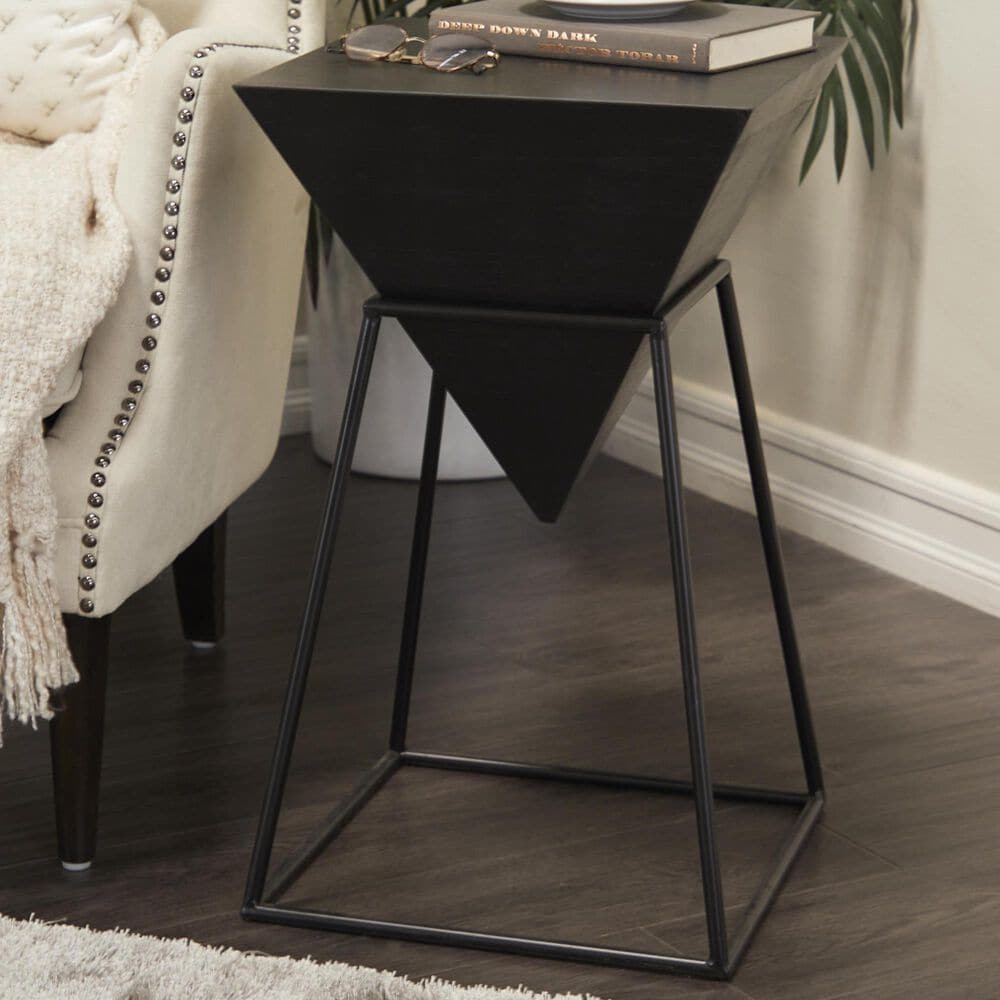 Maple and Jade Triangle End Table in Black, , large