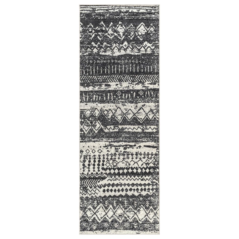 Surya Lavadora LVR-2330 2"7" x 7"3" Black, Gray and Light Gray Runner, , large