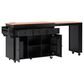 HOMLUX 86" Kitchen Island with Extendable Dining Table in Black, , large