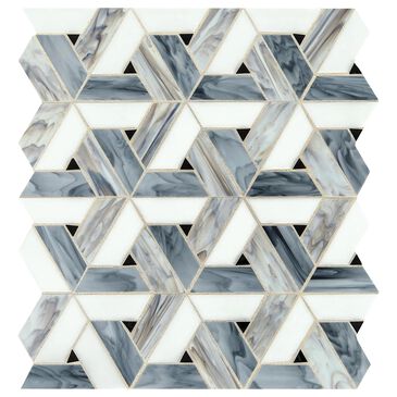 Dal-Tile Vivify Spectra Blue 13" x 15" Trapezoid Glass Mosaic Sheet, , large