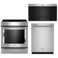 KitchenAid 3-Piece Kitchen Package with 30" Electric Slide-In Range, 24" Built-In Bar Handle Dishwasher, and 30" Over- The-Range Oven in Stainless Steel, , large