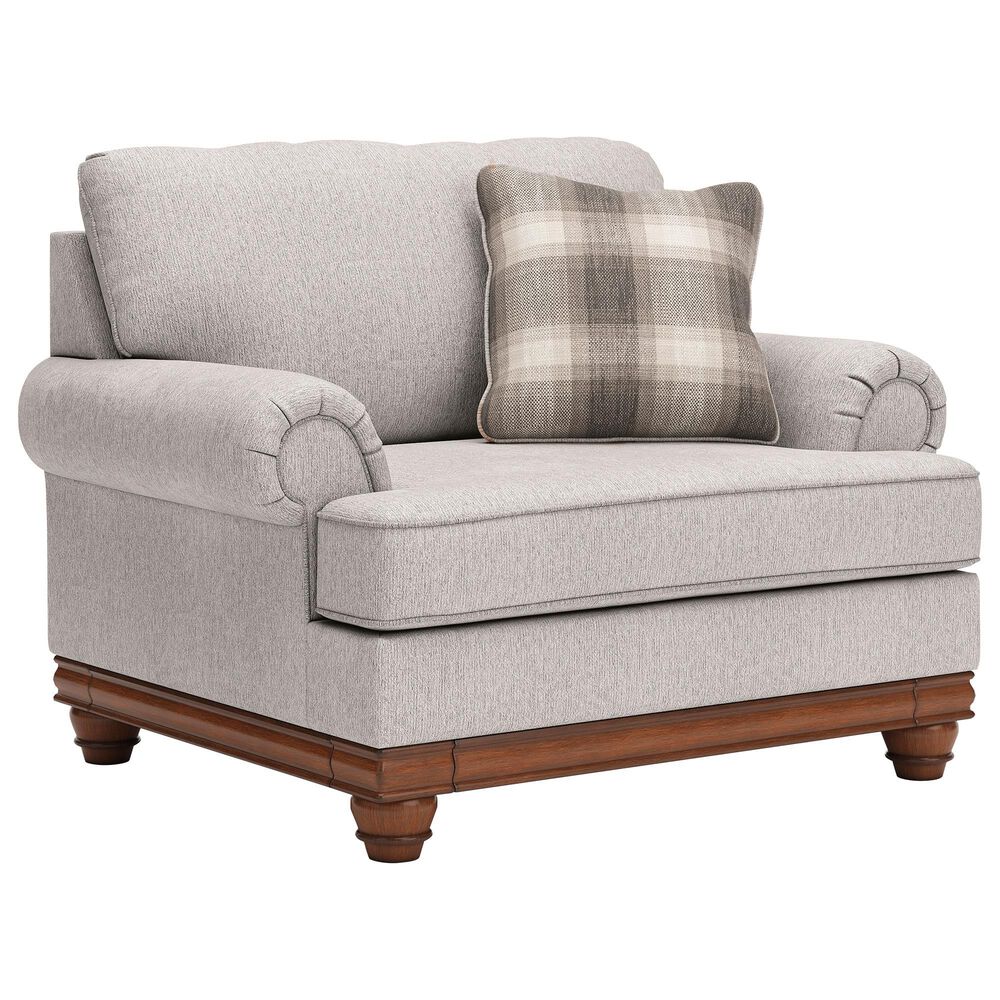 Ashley Stoughton Chair with Ottoman in Sandstone, , large