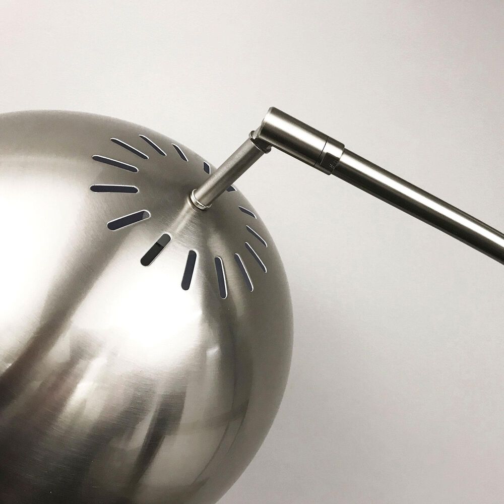 Adesso Astoria Arc Lamp in Brushed Steel and White Marble, , large