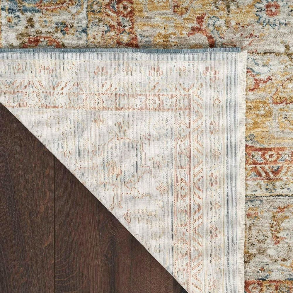 Nourison Sahar 2&#39;3&quot; x 10&#39;2&quot; Ivory and Blue Runner, , large