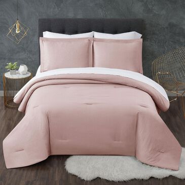 Pem America Truly Calm 5-Piece Twin Bed in a Bag in Blush and White, , large