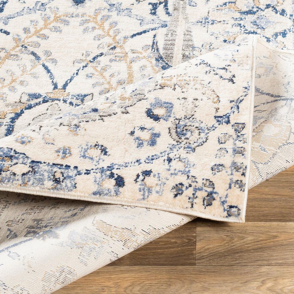 Surya Indigo IGO-2320 2&#39; x 2&#39;9&quot; Blue, Beige and White Scatter Rug, , large