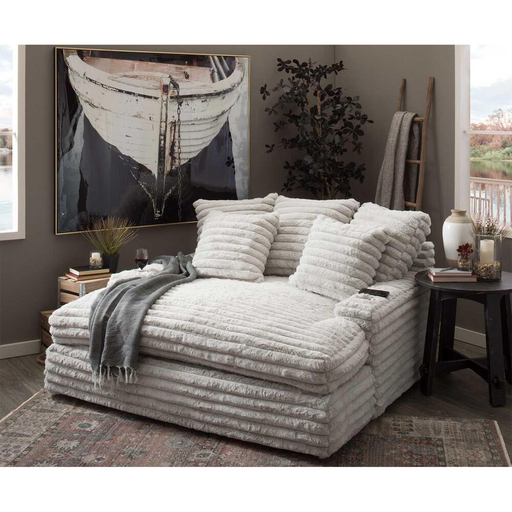 Moore Furniture Double Chaise in Dove Gray, , large