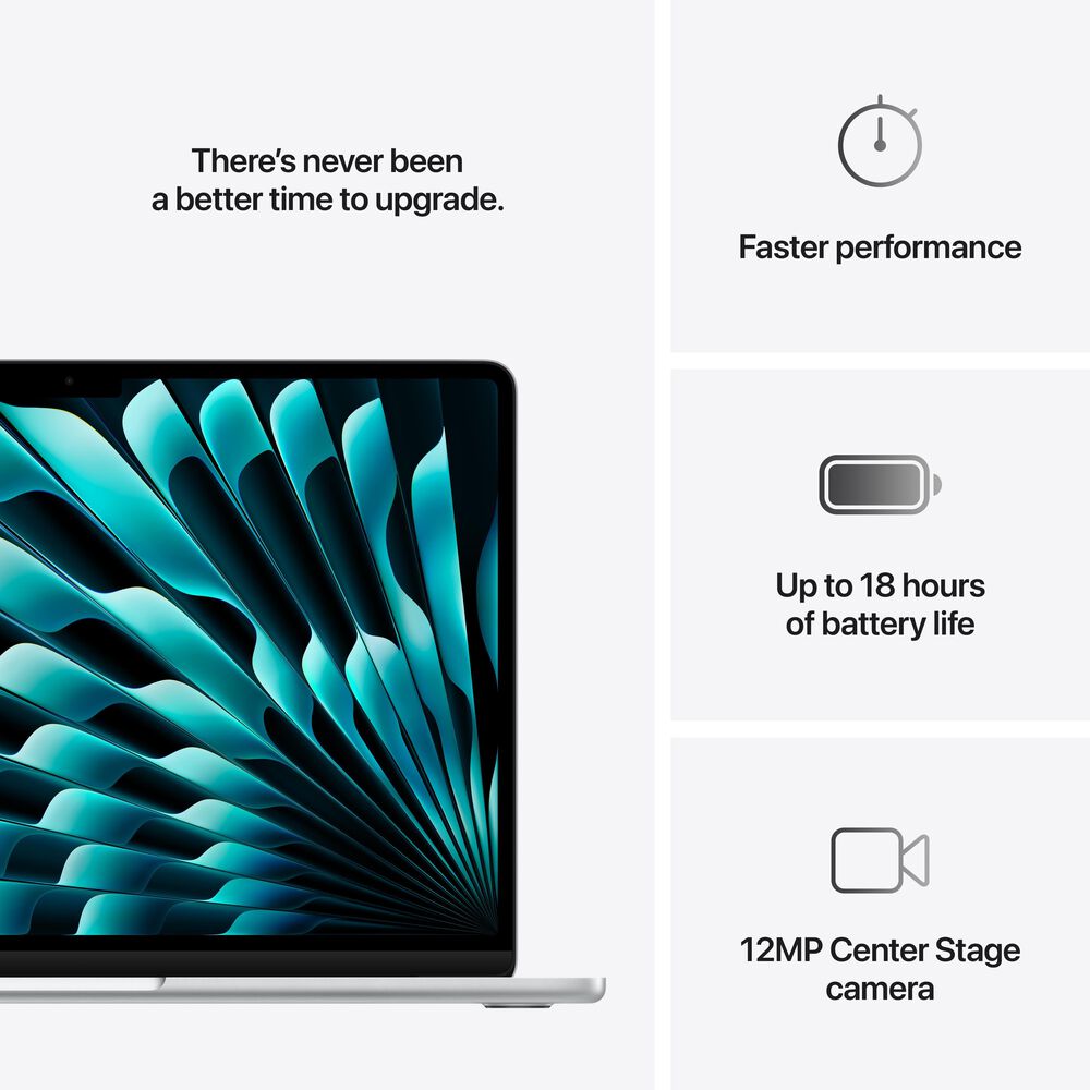 Apple MacBook Air 13-inch Laptop M4 chip - 10 Core CPU - 10 Core GPU - 16GB Memory - 512GB SSD - Silver &#40;Latest Model&#41;, , large
