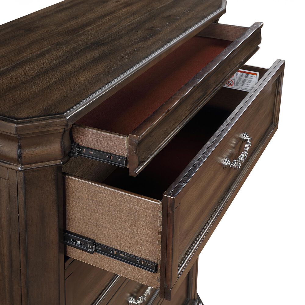 New Heritage Design Lynhurst 5-Drawer Chest in Walnut Brown, , large