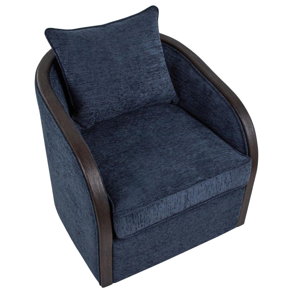LumiSource Gemma Swivel Accent Chair in Blue Indigo, , large