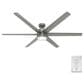 Hunter Solaria 72" Outdoor Ceiling Fan with LED Light in Matte Silver, , large