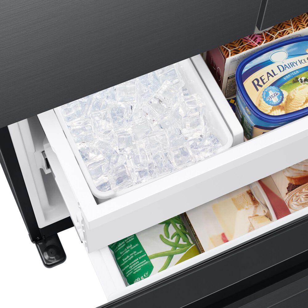 Samsung 17.5 Cu. Ft. 3-Door French Door Refrigerator in Black Caviar Matt, , large