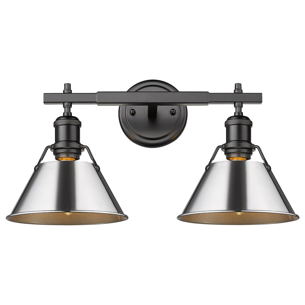 Golden Lighting Orwell 2-Light Bath Vanity in Matte Black and Chrome, , large