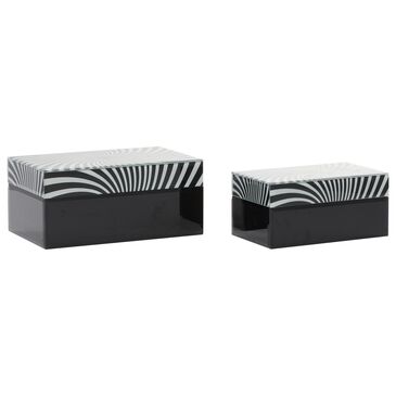 Maple and Jade Contemporary Wood Jewelry Box in Black and White (Set of 2), , large