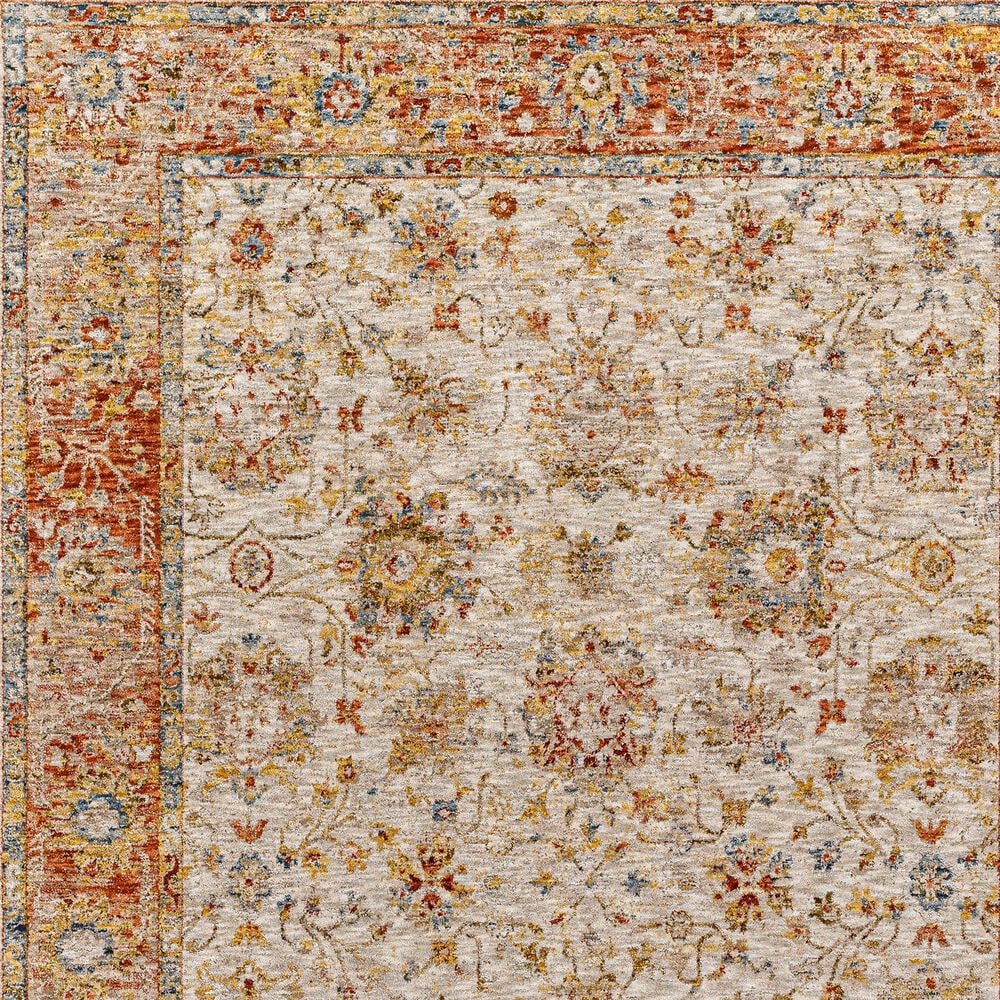 Surya Mona Lisa 5&#39; x 7&#39;5&quot; Light Sage, Tan, Mustard, Brick Red, Burgundy, Olive and Dark Blue Area Rug, , large