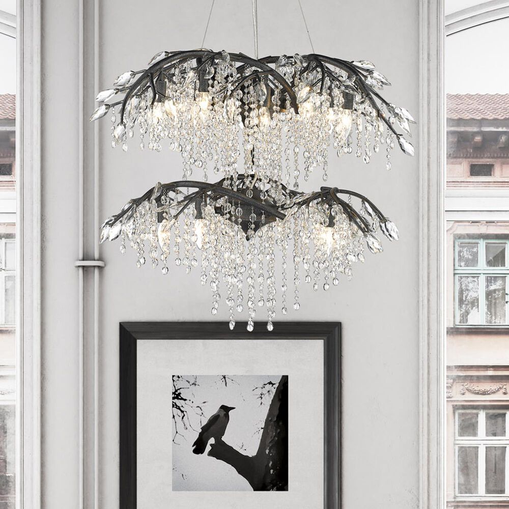 Golden Lighting Autumn Twilight 18-Light Chandelier in Black, , large