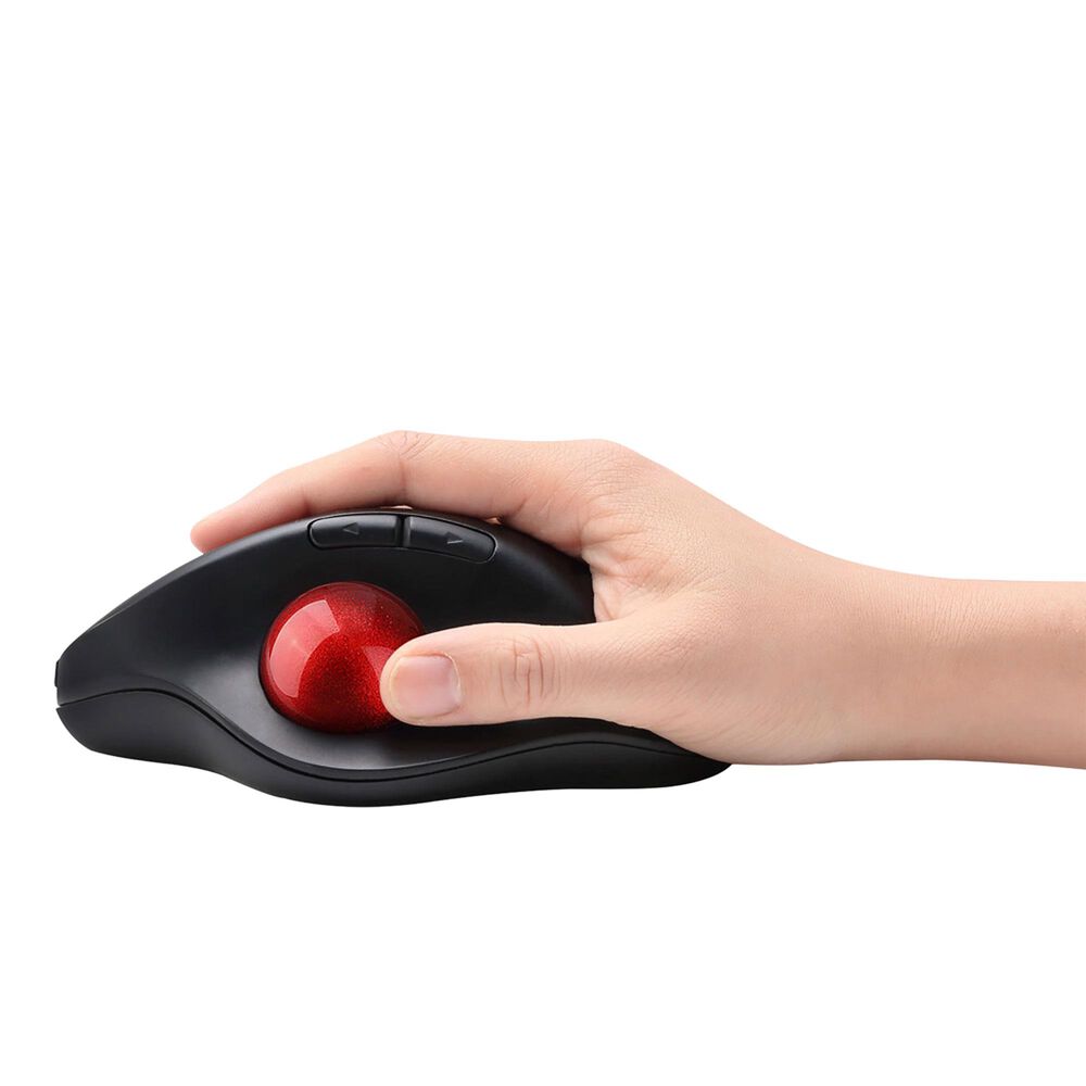 Adesso Wireless Programmable Ergonomic Trackball Mouse in Black, , large