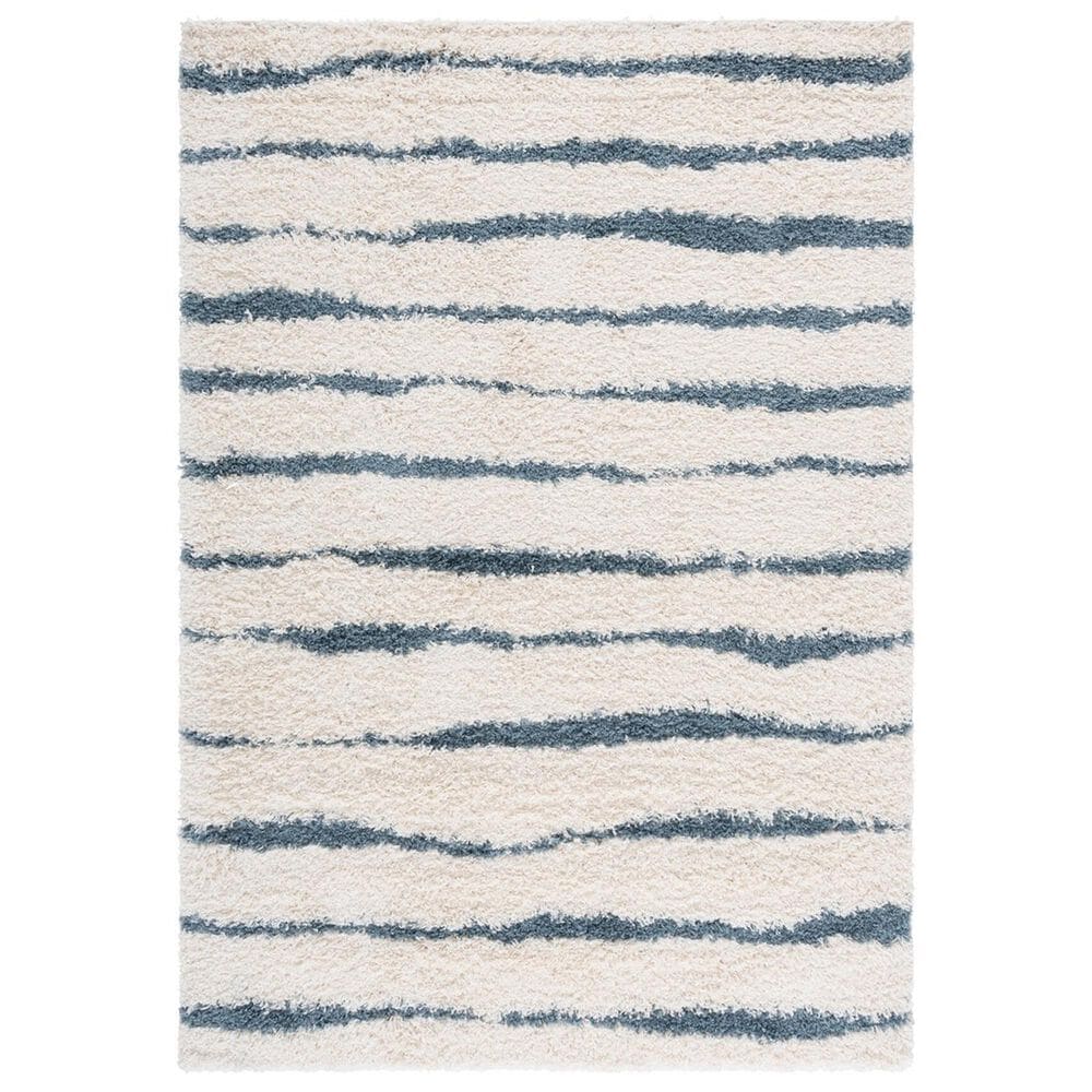 Safavieh Venus Shag VNS603L 5"3" x 7"6" Turquoise and Ivory Area Rug, , large