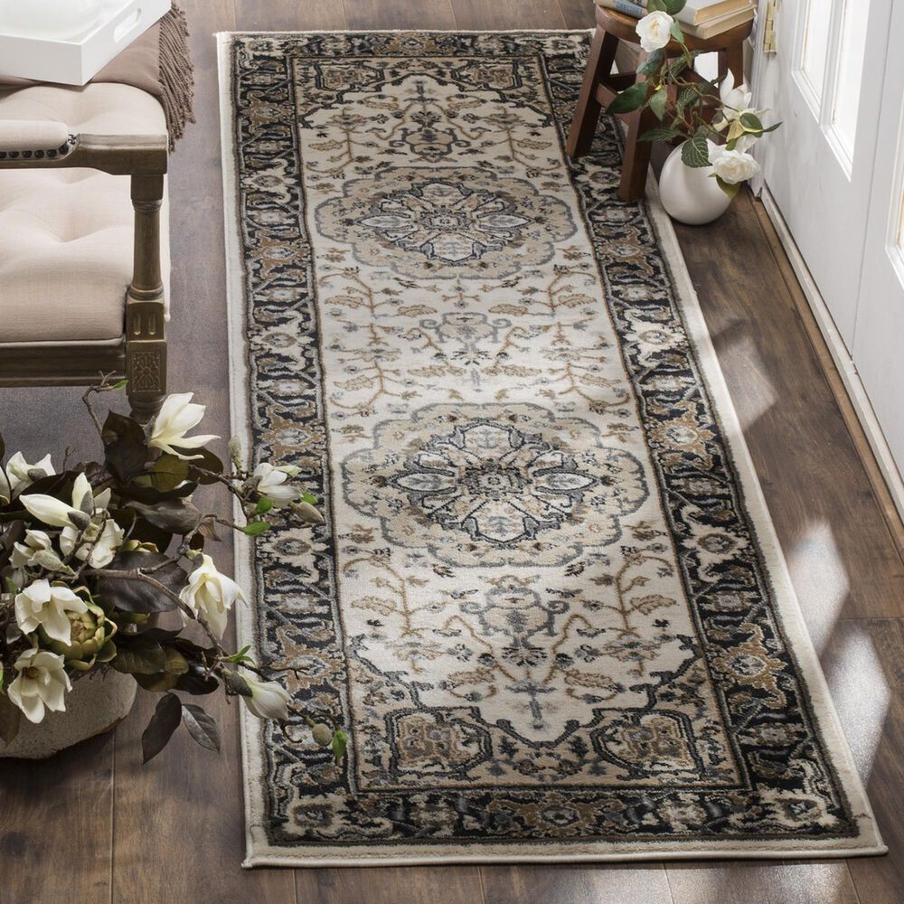 Safavieh Lyndhurst LNH334 2&#39;3&quot; x 12&#39; Cream and Navy Runner, , large