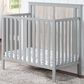 Hearth and Haven Connelly Mini Crib with Mattress Pad in Gray and Rockport Gray, , large