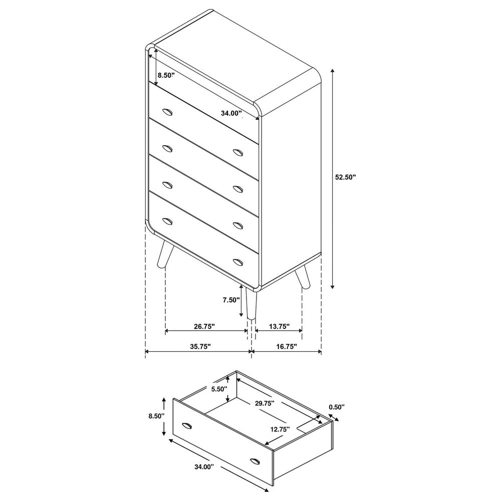 Pacific Landing Robyn 5-Drawer Chest in Light Ash, , large