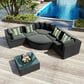 HOMLUX 7-piece Outdoor Conversation Set with Black Wicker in Gray, , large