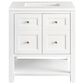 James Martin Vanities Breckenridge 30" Single Bathroom Vanity in Bright White with 3 cm White Zeus Quartz Top and Rectangular Sink, , large
