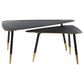 Uma Enterprises Modern Accent Table in Black and Gold (Set of 2), , large