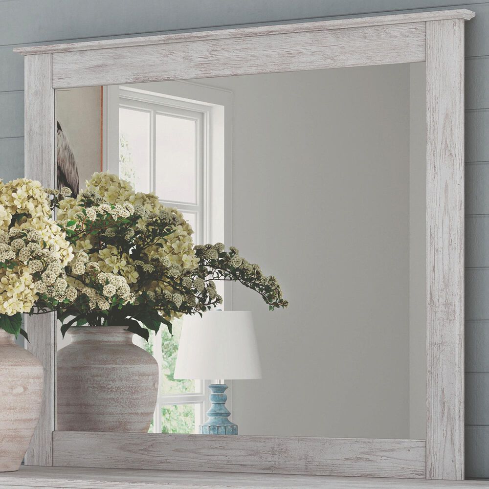 Ashley Makidern Rectangular Dresser Mirror in Whitewash, , large