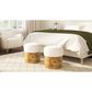Jennifer Taylor Home Nebula Upholstered Ottoman in Ivory White, , large