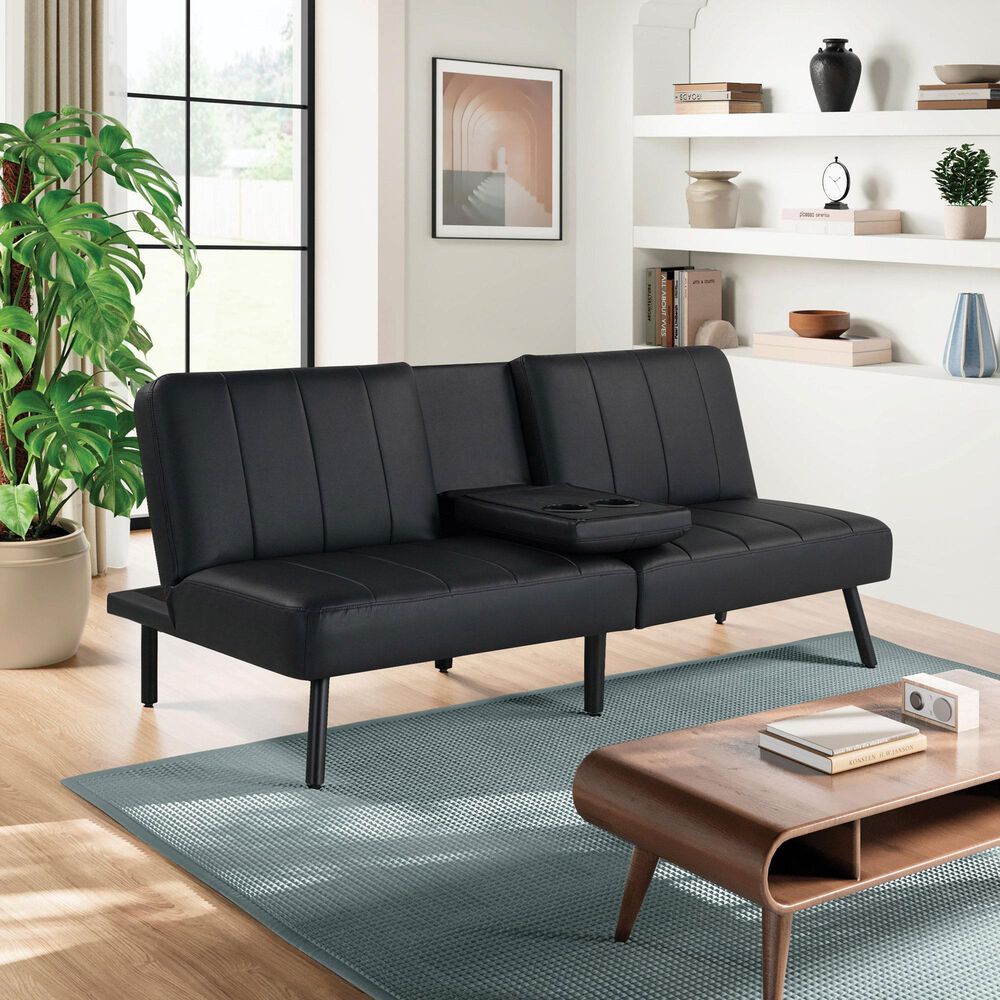 Lifestyle Solutions Cotez Convertible Sofa in Black, , large