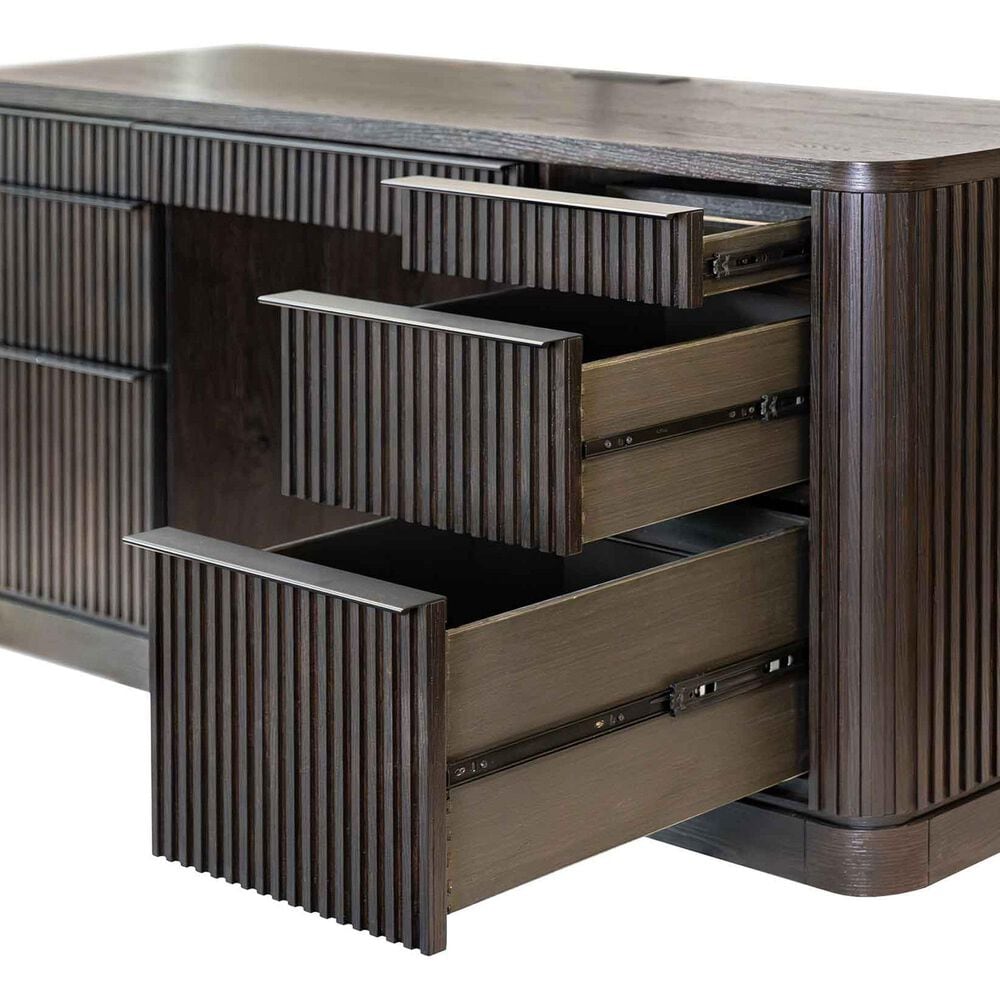 Wycliff Bay Tulane Office Credenza with Hutch in Dark Chocolate, , large