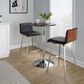 Lumisource Mason Swivel Counter Stool with Black Cushion in Stainless Steel and Walnut (Set of 2), , large