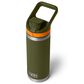 YETI Rambler 18 Oz Water Bottle with Color-Blocked Flip Chug Cap in Olive and King Crab Orange, , large