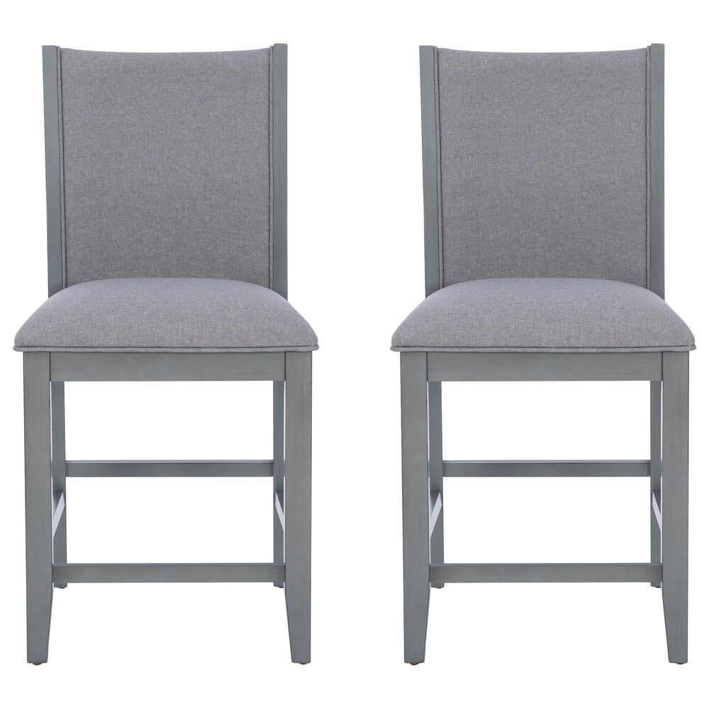 Linon Home Decor Bellevue Counter Stool in Light Grey (Set of 2), , large