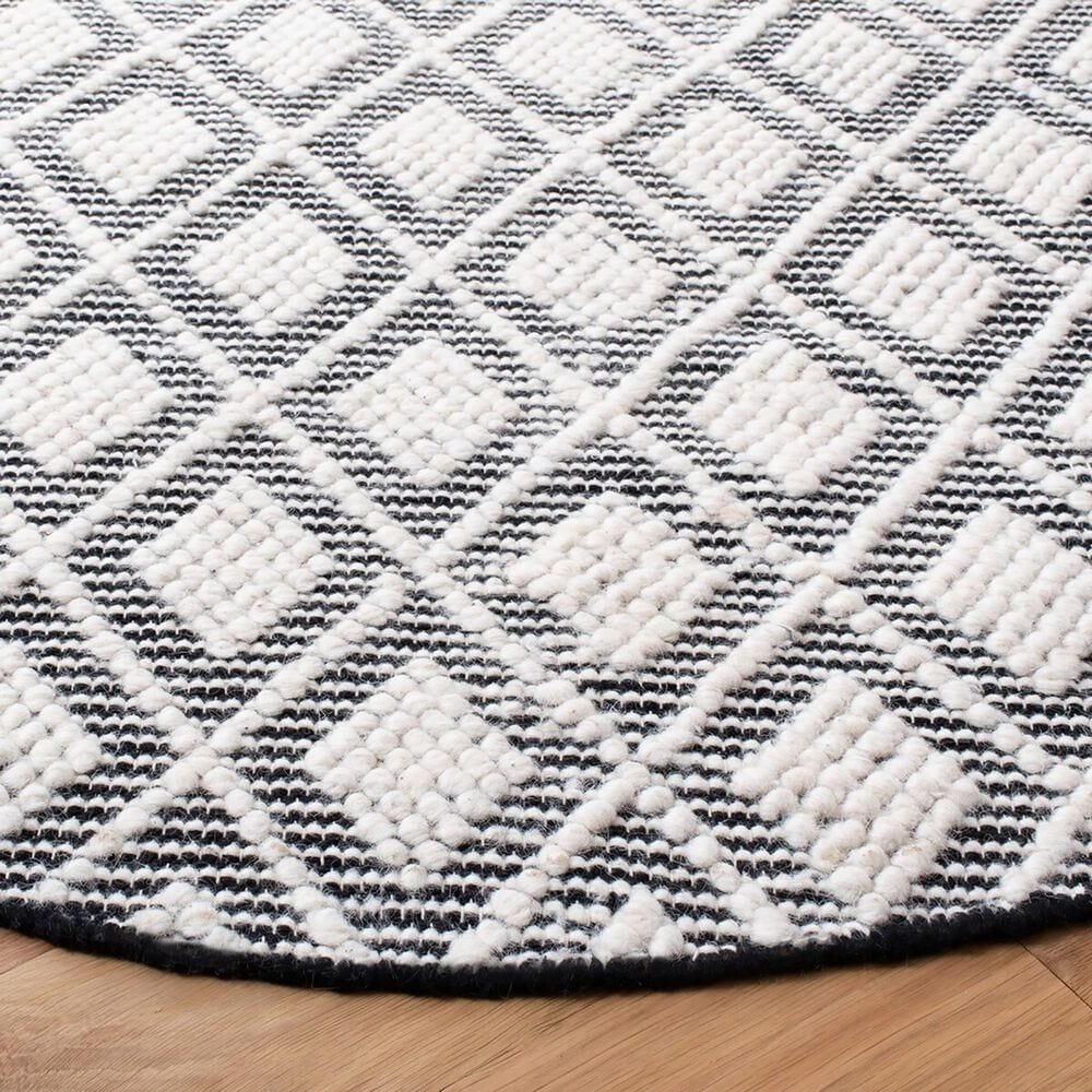 Safavieh Natura NAT475A 6&#39; Round Ivory and Black Area Rug, , large