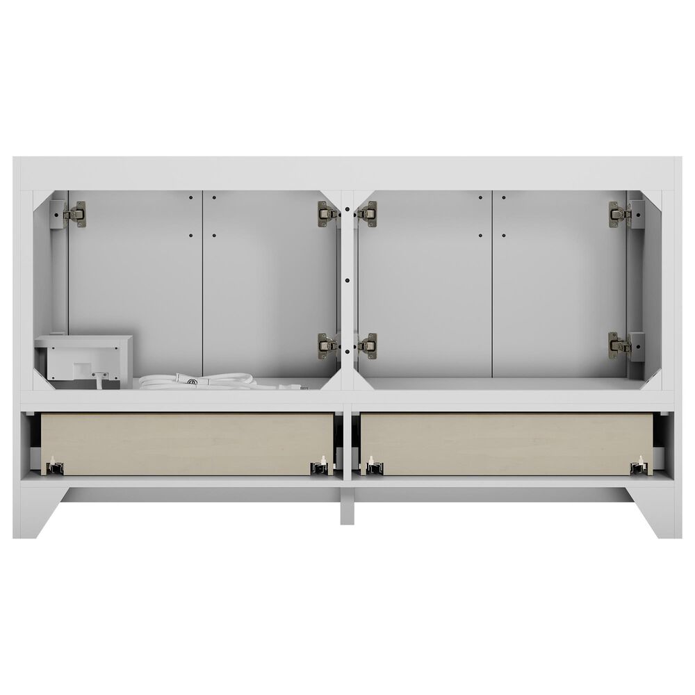 37B Lucerne 60" Double Bathroom Vanity in Bright White with Marble Top and Backsplash, , large