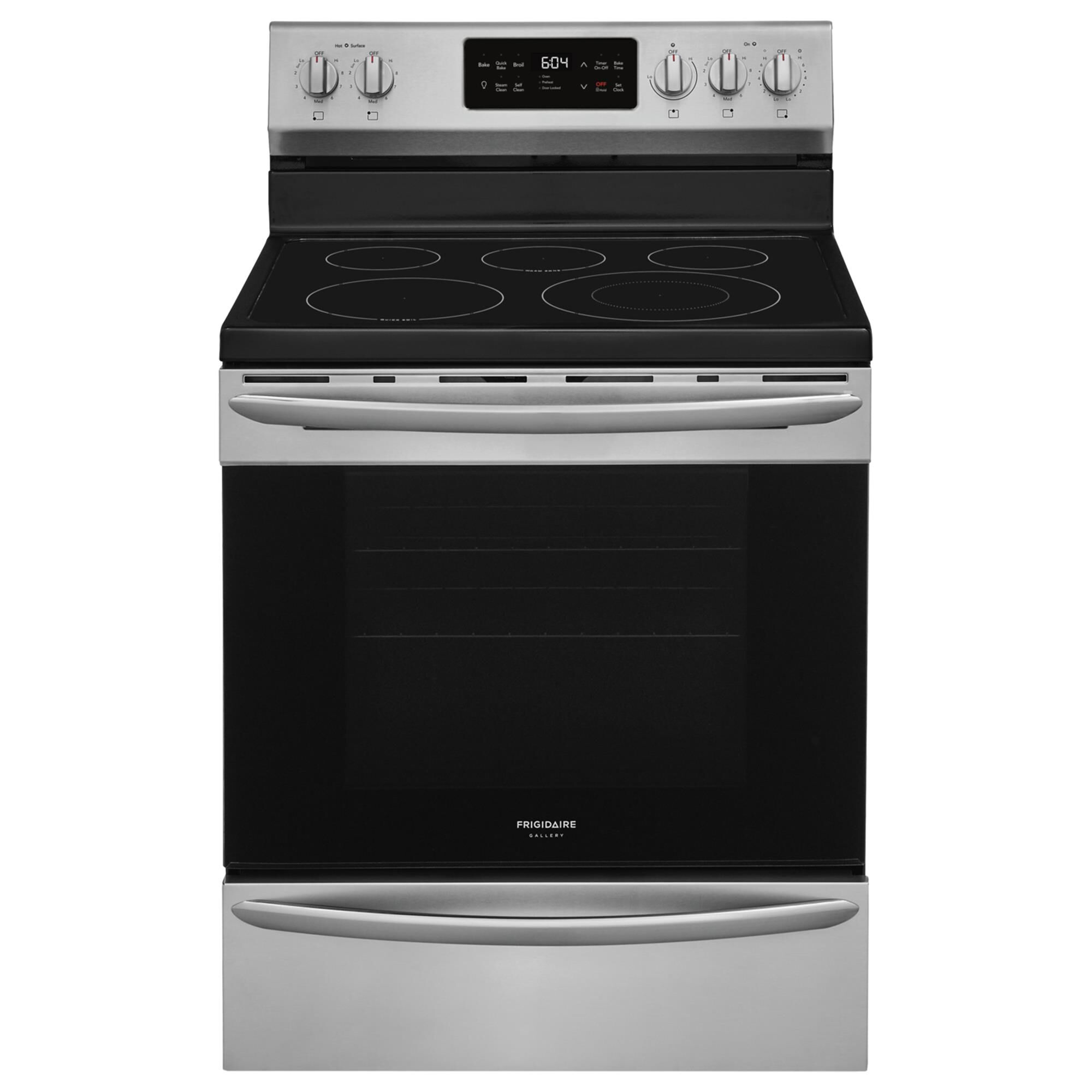 electric range with white ceramic top