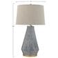 Teak Interiors Abode Ceramic Table Lamp with Linen Shade in Blue Reactive Glaze, , large