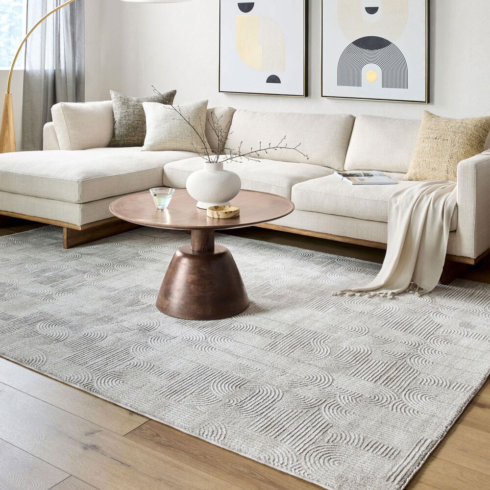 Surya Masterpiece MPC-2311 Medium Gray, Light Gray and Cream 10&#39; x 13&#39;11&quot; Area Rug, , large