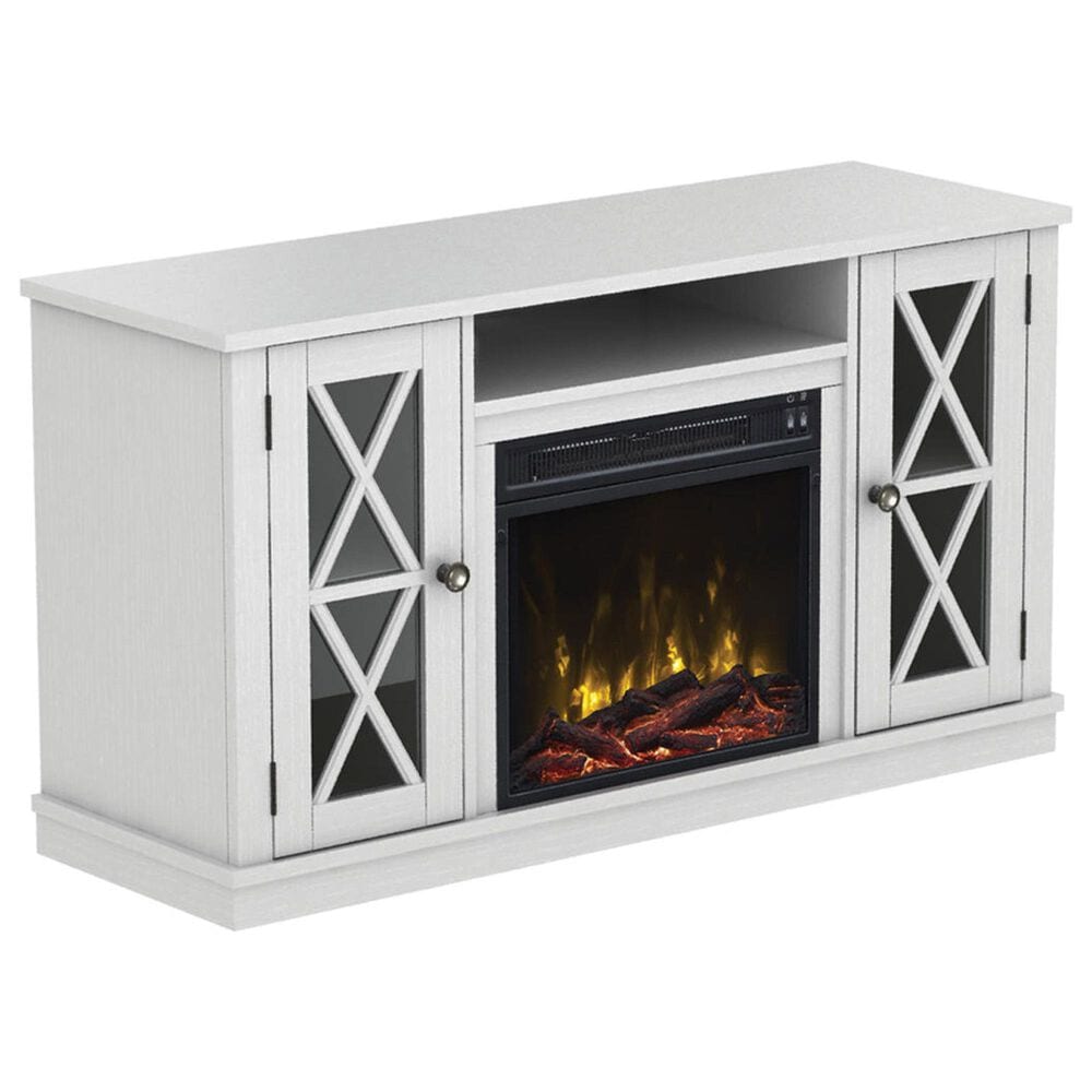 Fabio Flames 48&quot; TV Stand with Electric Fireplace in White, , large