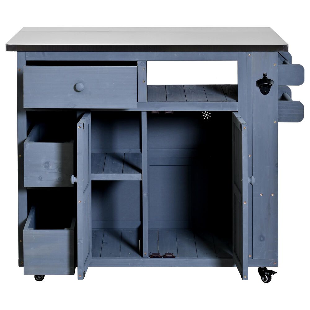 HOMLUX 41.9" Outdoor Extendable Kitchen Island in Gray, , large