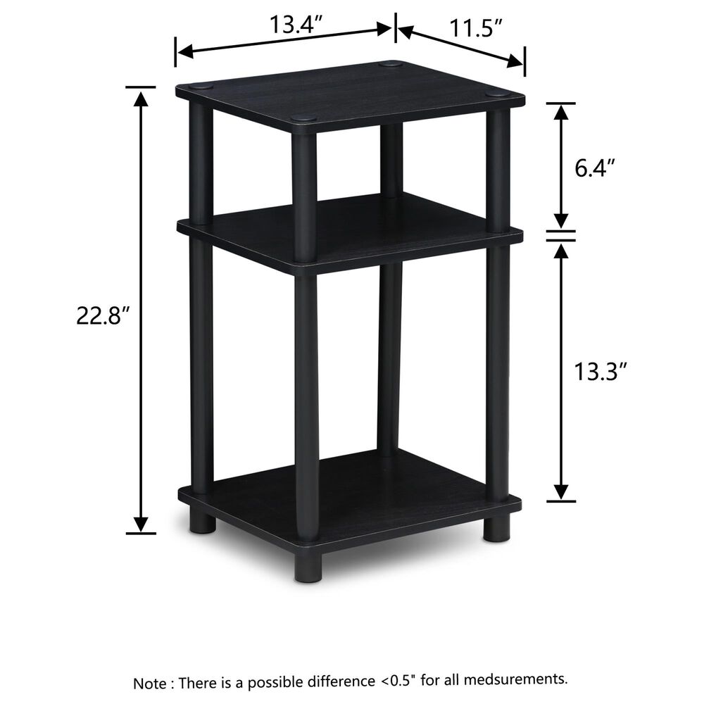 HOMLUX 3-Tier Turn-N-Tube End Table in Americano and Black (Set of 2), , large