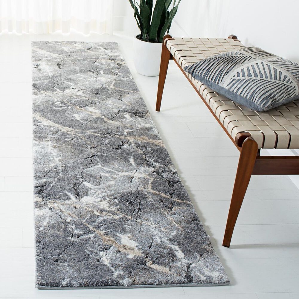 Safavieh Cyrus Shag CYR114G 2&#39;2&quot; x 9&#39; Grey and Beige Runner, , large