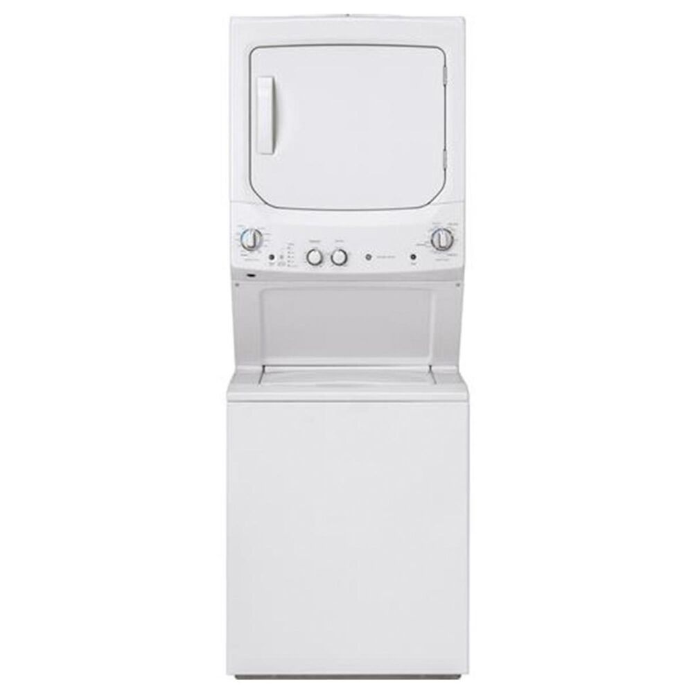 GE Appliances 27" Spacemaker Stack Washer With Electric Dryer in White, , large