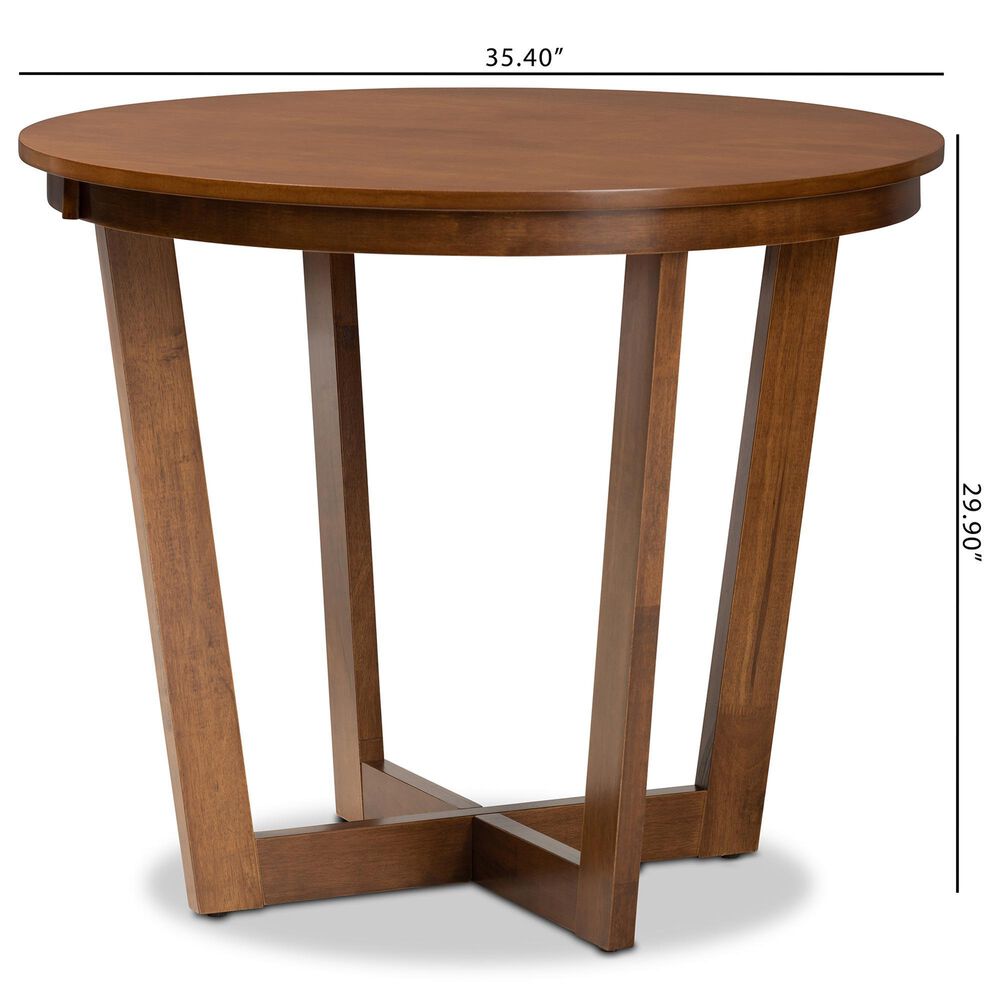 Baxton Studio Alayna Dining Table in Walnut Brown - Table Only, , large