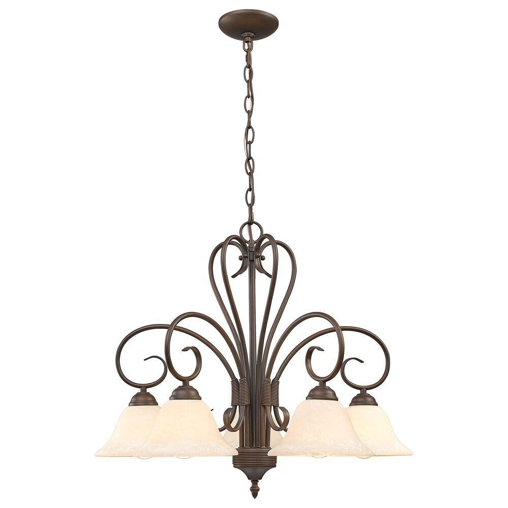 Golden Lighting Homestead 5-Light Nook Chandelier in Rubbed Bronze, , large