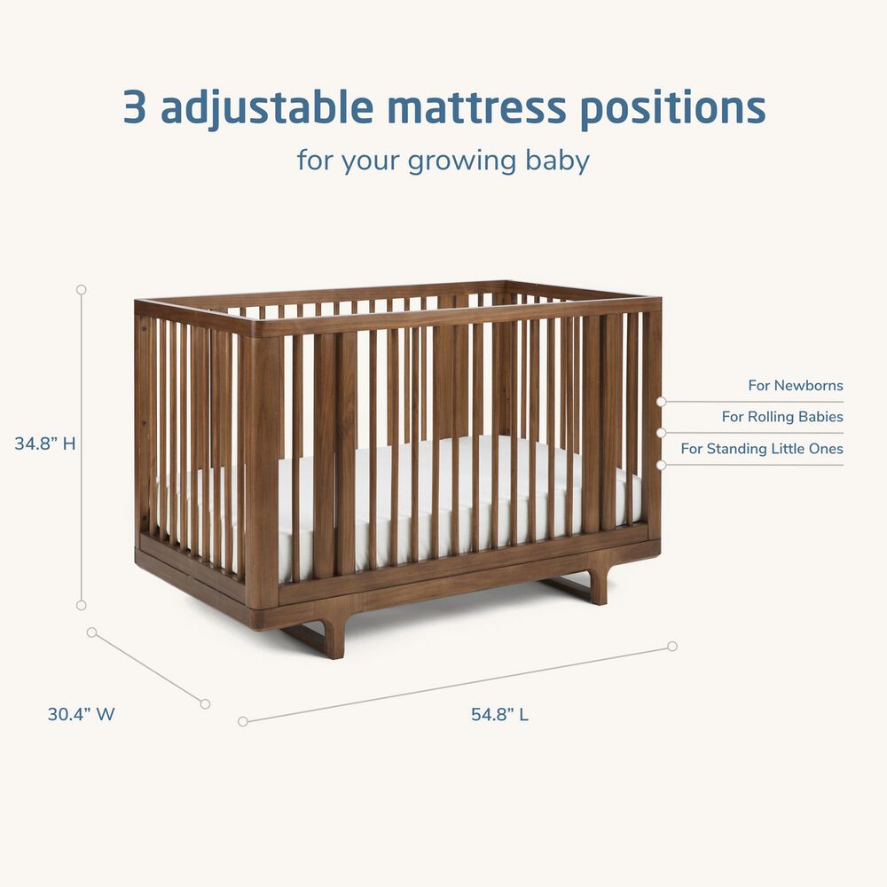 Maxi Cosi Embraced Forms Convertible Crib and Dresser 2-Piece Nursery Set in Chestnut, , large