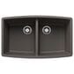Blanco Performa Equal Double Bowl Kitchen Sink in Volcano Gray, , large