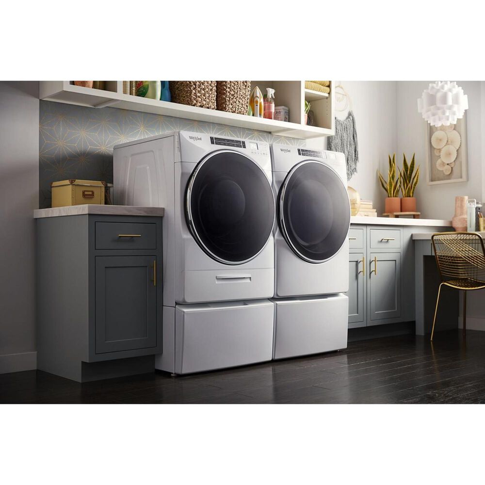 Whirlpool 5.0 Cu. Ft. Front Load Washer and 7.4 Cu. Ft. Electric Dryer Pair in White, , large